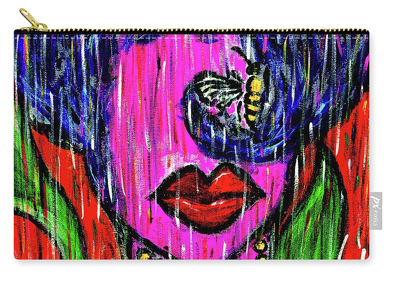 People Zip Pouch featuring the painting See Less by Meghan Elizabeth