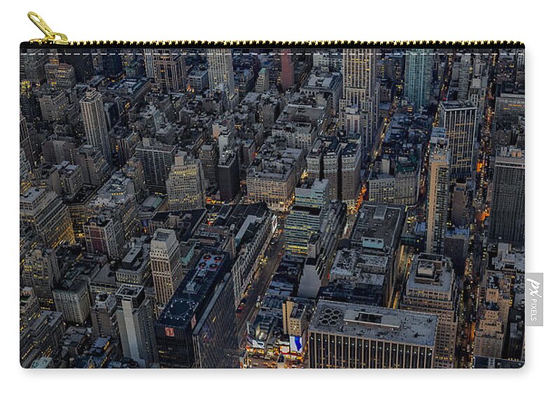 Aerial View Carry-all Pouch featuring the photograph September 11 NYC Tribute by Susan Candelario