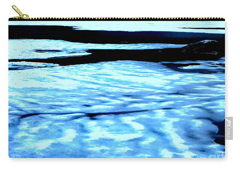 Snow Zip Pouch featuring the photograph Shiny snow magic on lake #2 by Kumiko Mayer