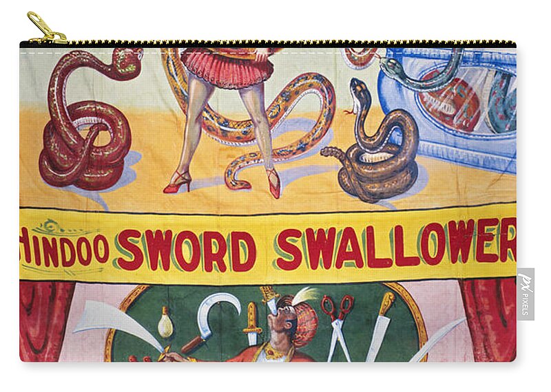 1970s Zip Pouch featuring the drawing SIDESHOW POSTER, c1975 by Granger