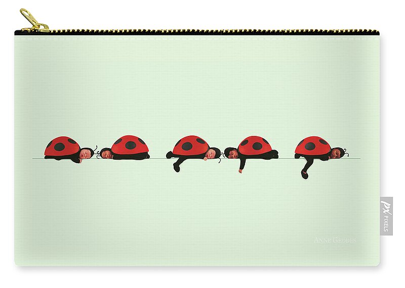 Ladybugs Zip Pouch featuring the photograph Ladybugs by Anne Geddes