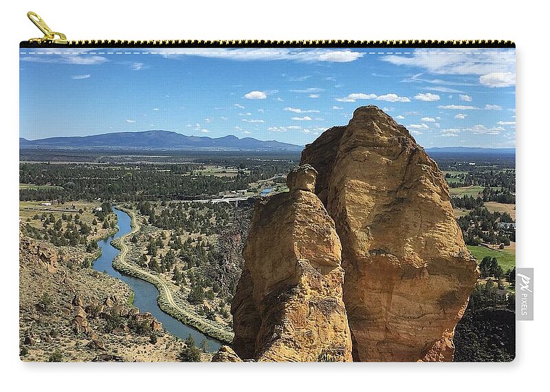 Rock Zip Pouch featuring the photograph Smith Rocks #2 by Brian Eberly