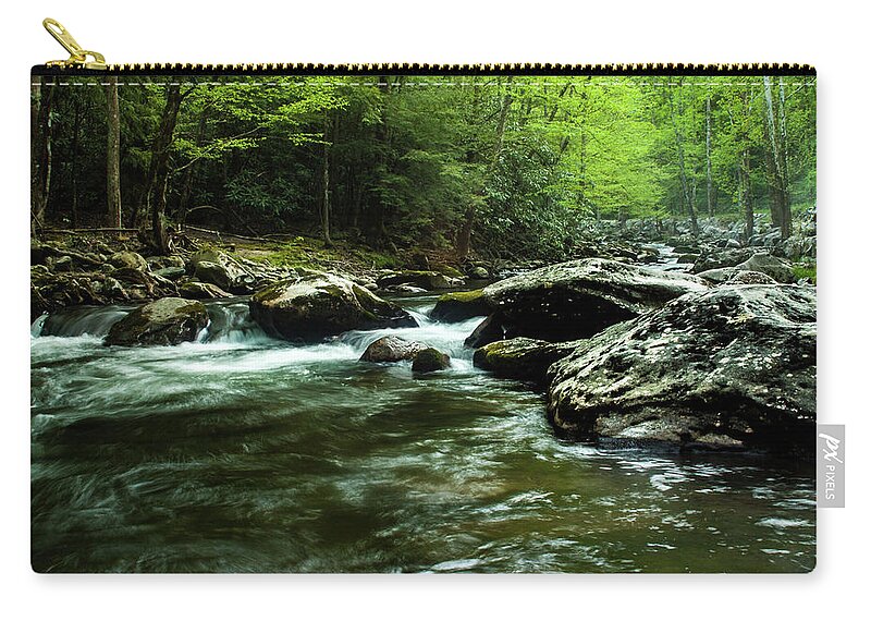 Great Smoky Mountains National Park Zip Pouch featuring the photograph Smoky Mountain River #1 by Jay Stockhaus