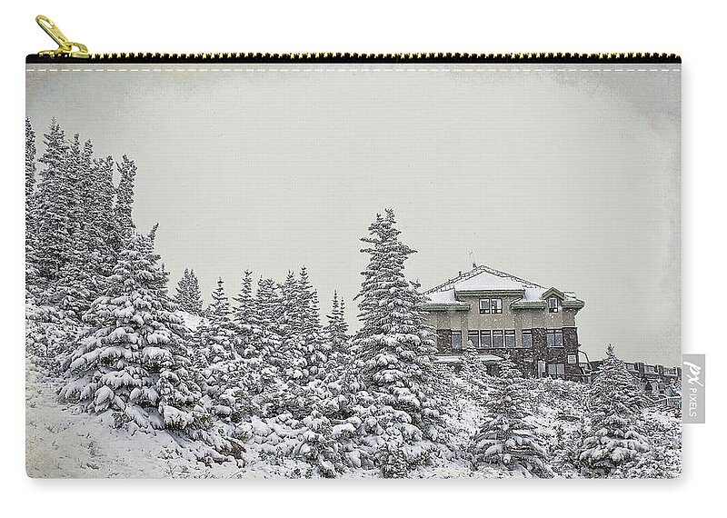 Snow Zip Pouch featuring the photograph Snow in July #2 by Teresa Zieba