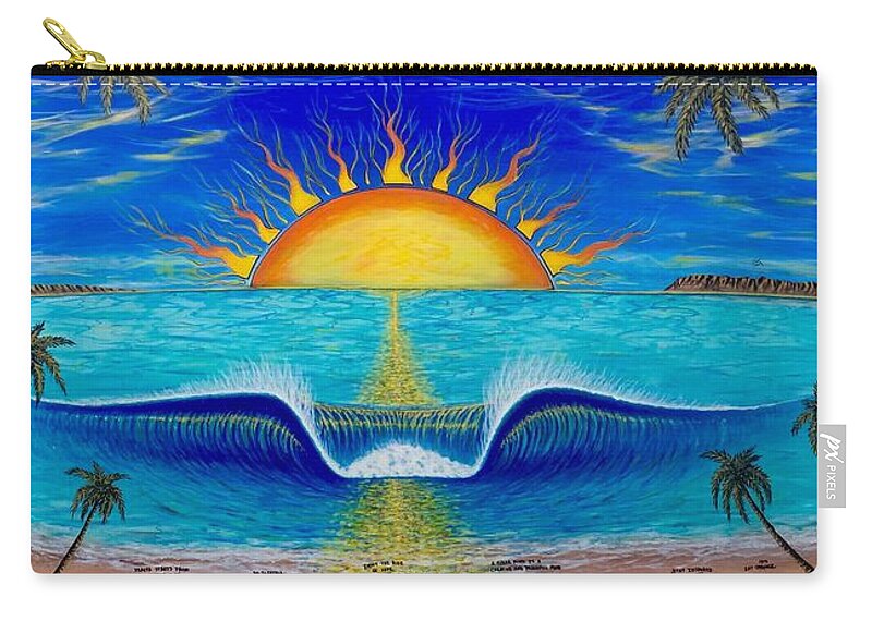 Socal Sunset Painting Zip Pouch featuring the painting SoCal Sunset #2 by Paul Carter