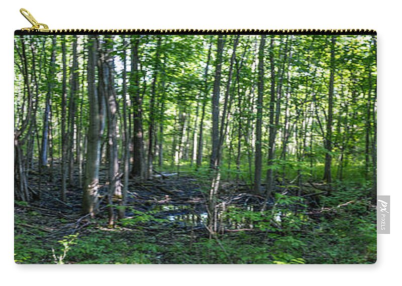 Swamp Zip Pouch featuring the photograph Song Bird Trail #1 by William Norton