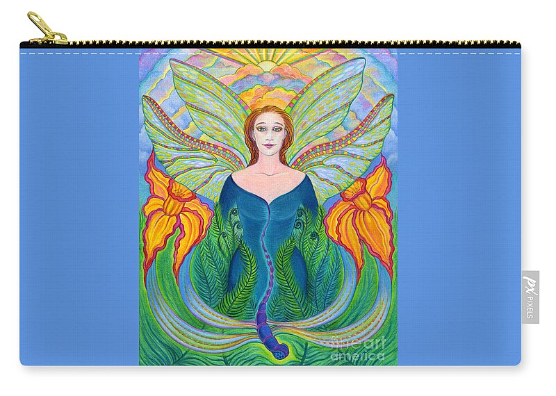 Spiritual Zip Pouch featuring the drawing Spirit Guide Deidre by Debra Hitchcock