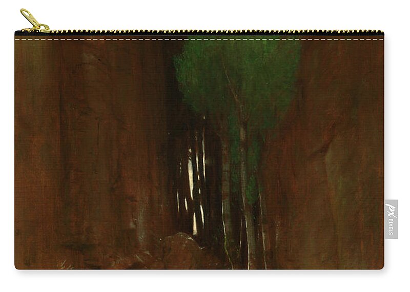 Painting Zip Pouch featuring the painting Spring in a Narrow Gorge #1 by Mountain Dreams