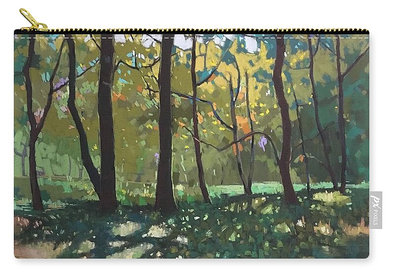 Spring Light Zip Pouch featuring the painting Spring Light #1 by Celine K Yong