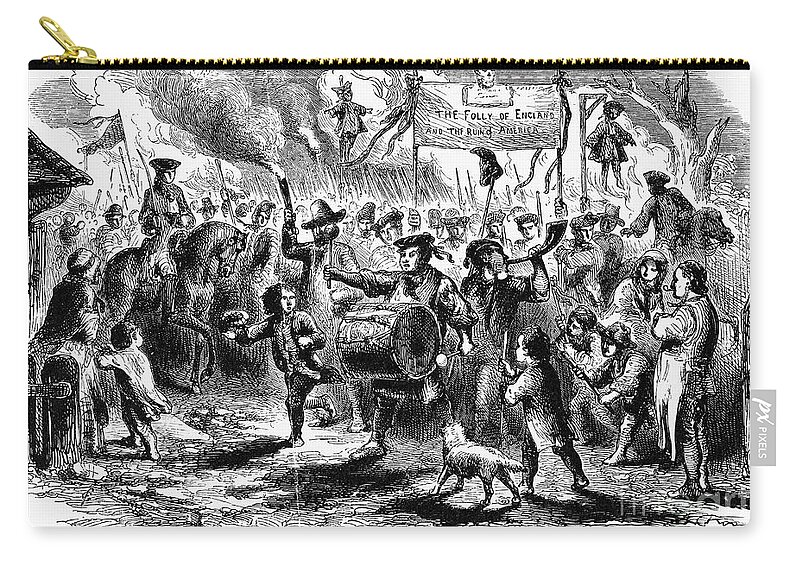 1765 Zip Pouch featuring the photograph Stamp Act Riot, 1765 #3 by Granger
