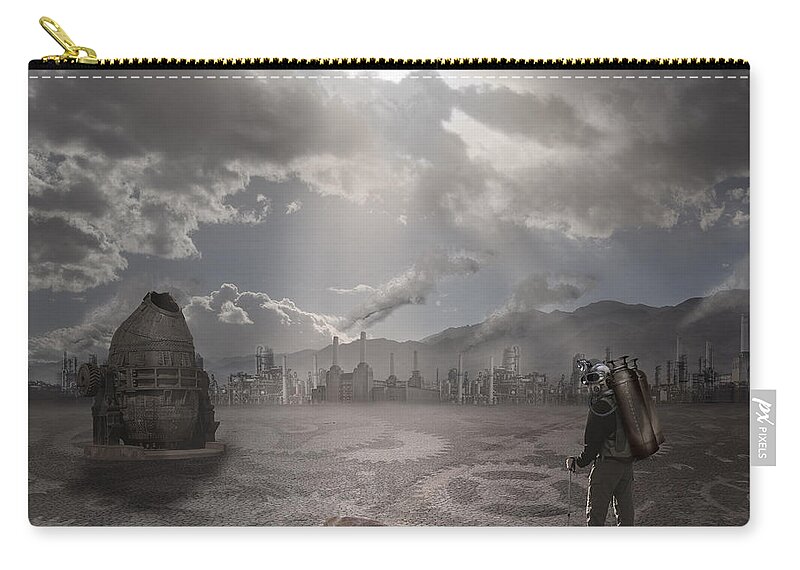 Photo Surealism Zip Pouch featuring the photograph Steampunk Traveler #1 by Keith Kapple
