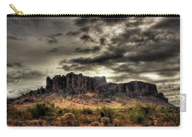 Arizona Zip Pouch featuring the photograph Stormy Morning #1 by Saija Lehtonen