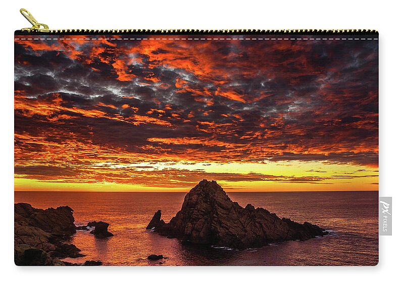 Sunset Zip Pouch featuring the photograph Sugarloaf Sunset #1 by Robert Caddy