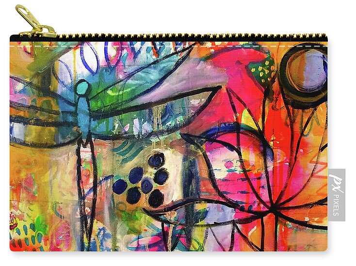 Summer Zip Pouch featuring the painting Summer breeze by Corina Stupu Thomas