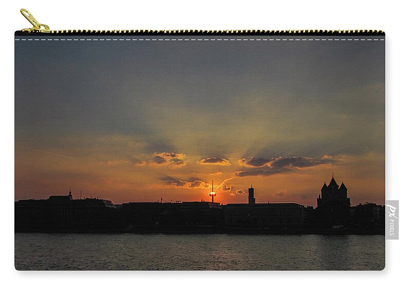 Cathedral Zip Pouch featuring the photograph Sun Shining in Koln #1 by Cesar Vieira
