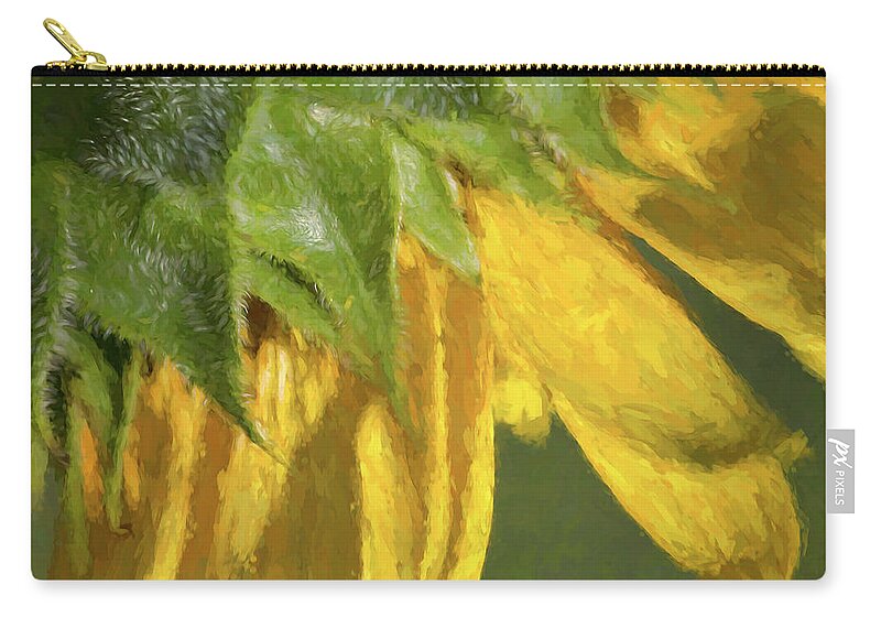 Sunflower Zip Pouch featuring the painting Sunny Sunflower #1 by Kathy Clark