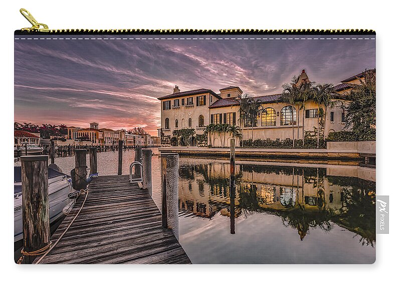 Naples Zip Pouch featuring the photograph Sunrise at Naples, Florida #1 by Peter Lakomy