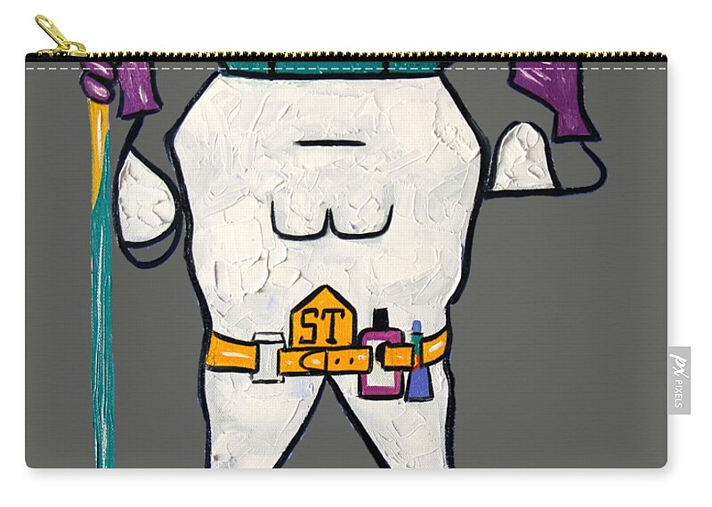 Super Tooth Carry-all Pouch featuring the painting Super Tooth by Anthony Falbo
