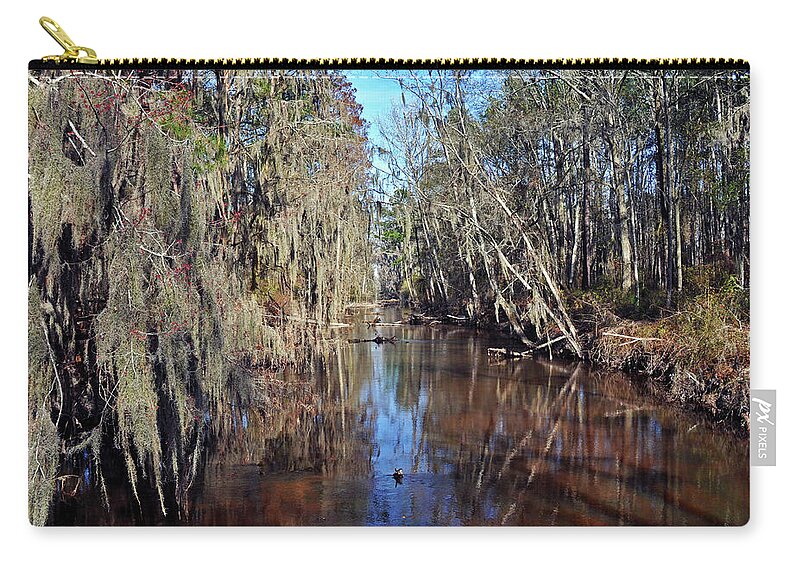 Nature Zip Pouch featuring the photograph Swampy Creek #2 by Kay Lovingood