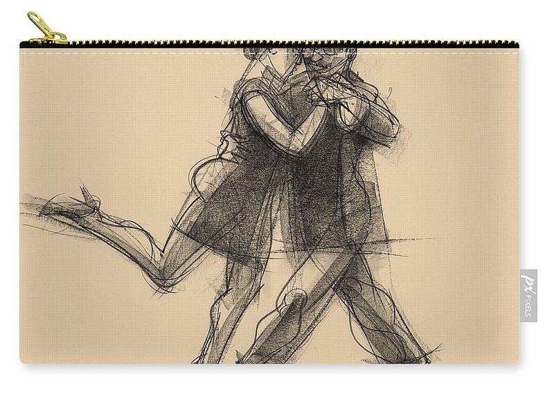 Dancers Zip Pouch featuring the drawing Tango #65 by Judith Kunzle