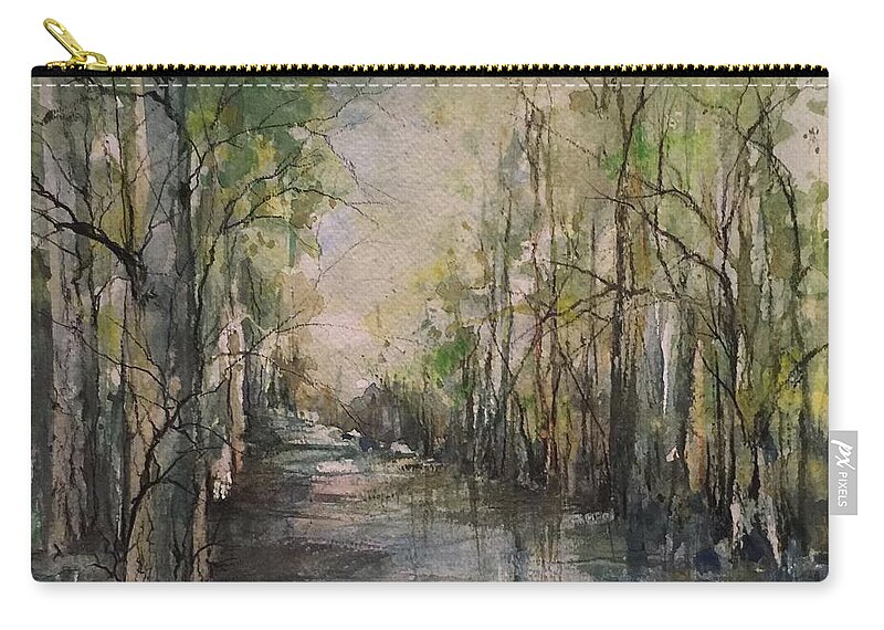 River Zip Pouch featuring the painting Bayou Liberty by Robin Miller-Bookhout