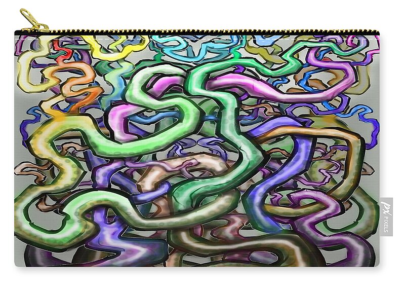 Vine Zip Pouch featuring the digital art That wacky twisted vine we call life #2 by Kevin Middleton