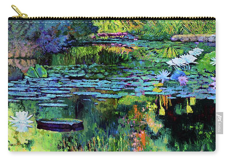 Garden Pond Zip Pouch featuring the painting The Abstraction of Beauty #1 by John Lautermilch