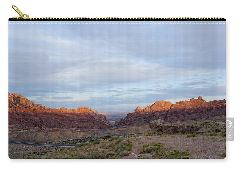  Zip Pouch featuring the photograph The Castles Near Green River Utah #1 by Carl Wilkerson
