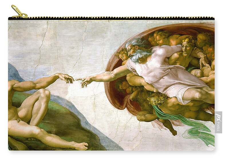 Michelangelo Carry-all Pouch featuring the painting The Creation Of Adam by Michelangelo