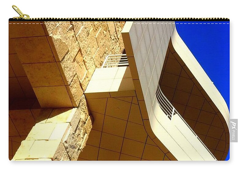 The Getty Museum Zip Pouch featuring the photograph The Getty Museum #1 by Donna Spadola