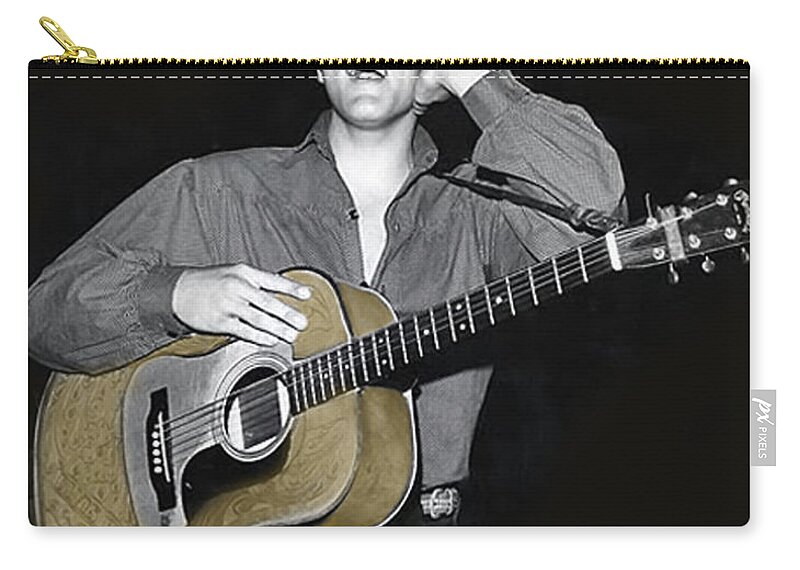 Elvis Zip Pouch featuring the photograph The King Rocks On XV #1 by Al Bourassa