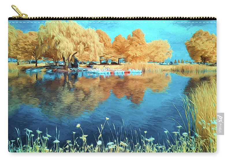 Painterly Zip Pouch featuring the photograph The Lagoon - 1 #1 by John Roach