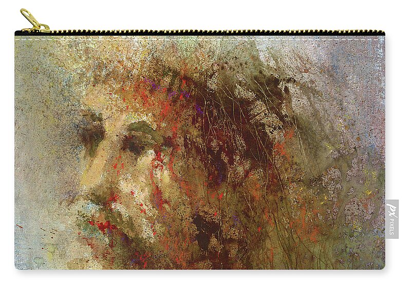 Religious Zip Pouch featuring the painting The Lamb #1 by Andrew King