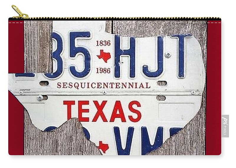 Texas Zip Pouch featuring the digital art The Lone Star State #1 by Suzanne Theis