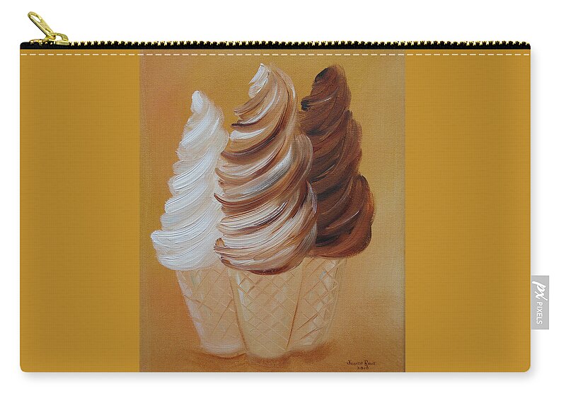 Ice Cream Zip Pouch featuring the painting The Mediator by Judith Rhue