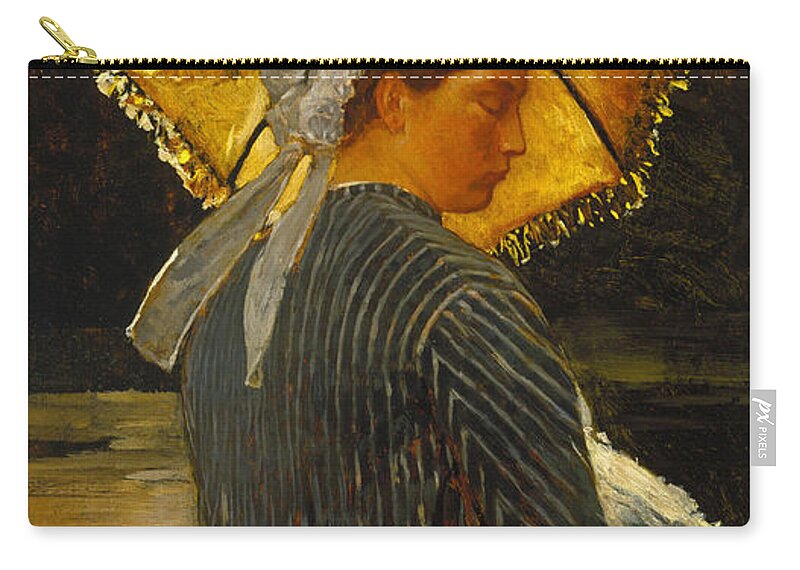 Winslow Homer Zip Pouch featuring the painting The Nurse #1 by Winslow Homer