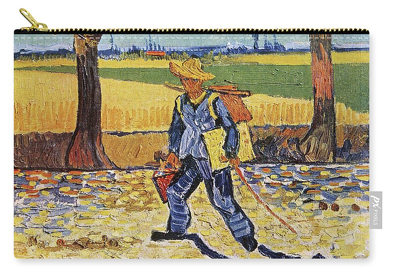 Painter On His Way To Work Zip Pouch featuring the painting The Painter on His Way to Work #1 by Vincent van Gogh