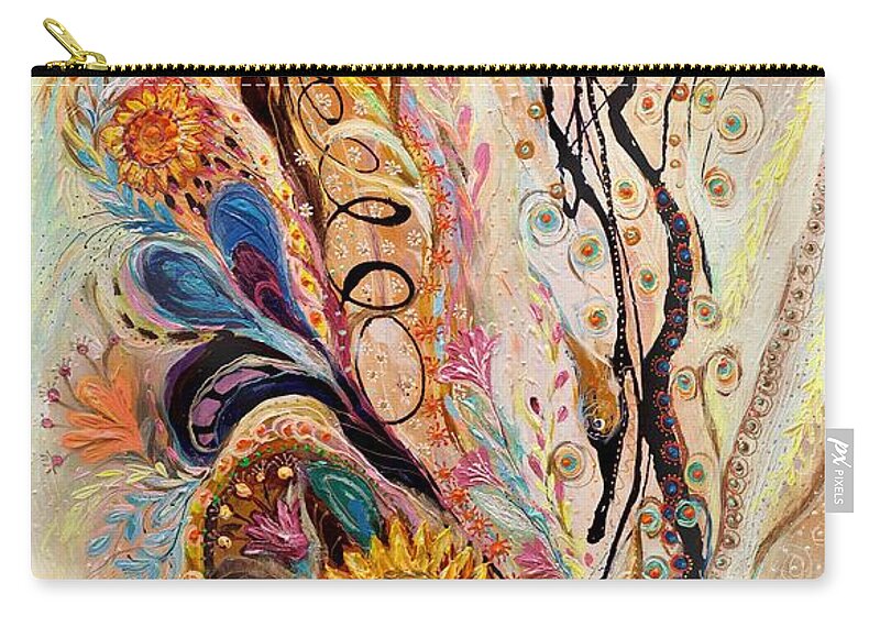 Modern Jewish Art Zip Pouch featuring the painting The Splash Of Life 9 by Elena Kotliarker