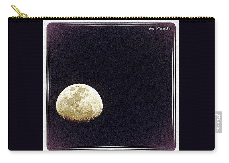 Beautiful Zip Pouch featuring the photograph #throwbackthursday Last Night's #moon #1 by Austin Tuxedo Cat