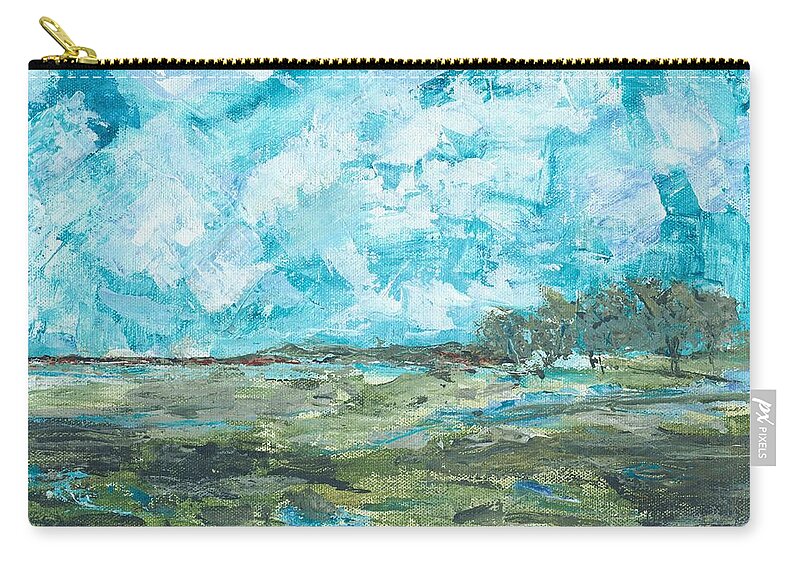 Landscape Carry-all Pouch featuring the painting Toward Pinckney Island by Kathryn Riley Parker