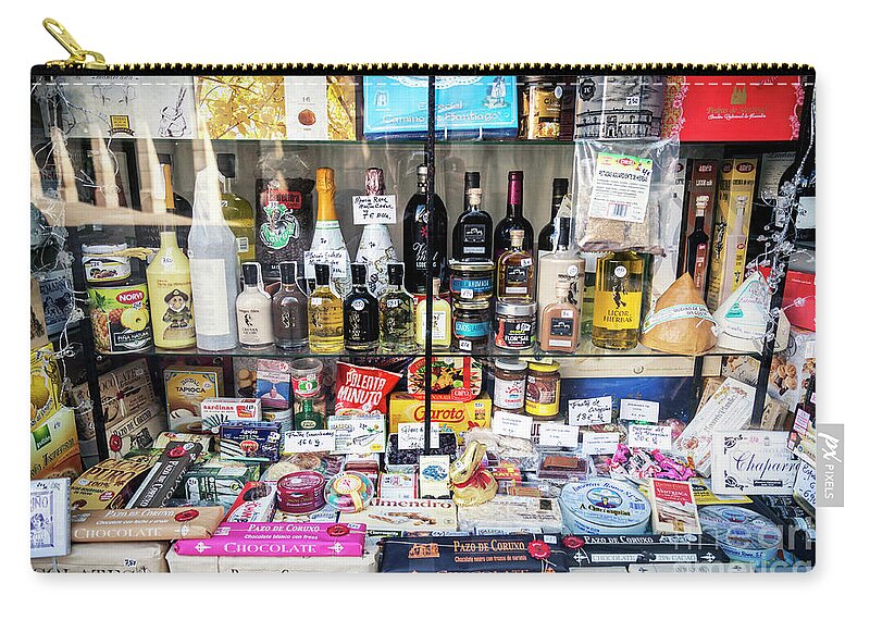 Canned Zip Pouch featuring the photograph Traditional Spanish Deli Food Shop Display In Santiago De Compos #1 by JM Travel Photography