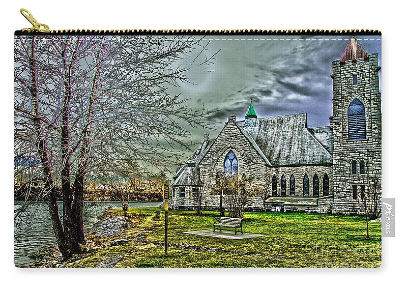 Lake Van Cleef Zip Pouch featuring the photograph Trinity Episcopal Church #1 by William Norton