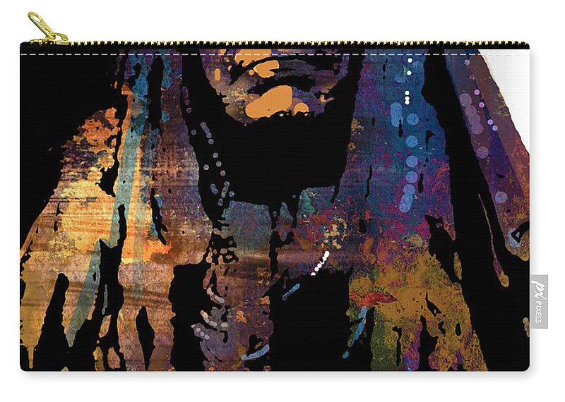 Native American Zip Pouch featuring the painting Two Moons #1 by Paul Sachtleben