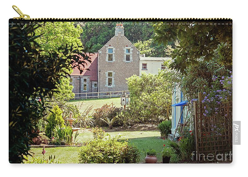 Green Zip Pouch featuring the photograph typical English country side #1 by Ariadna De Raadt