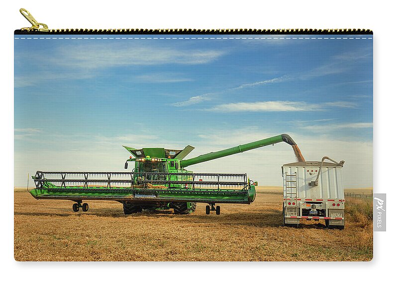 Chickpeas Zip Pouch featuring the photograph Unloading Chickpeas #1 by Todd Klassy