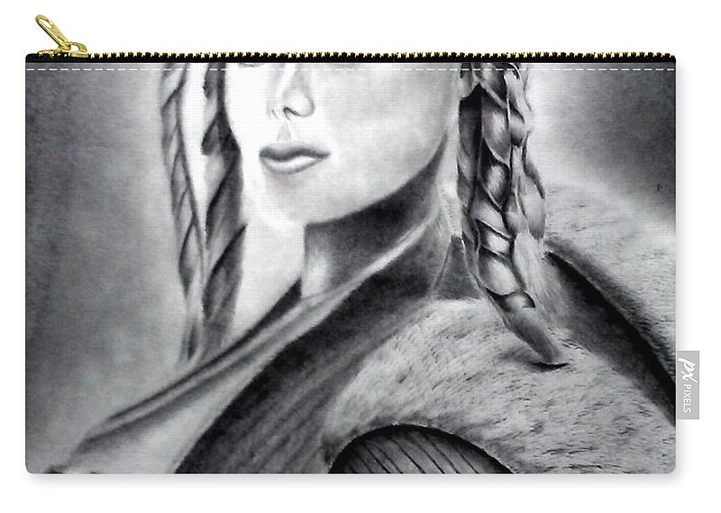 Black Art Carry-all Pouch featuring the drawing Untitled 1 by Donald Cnote Hooker