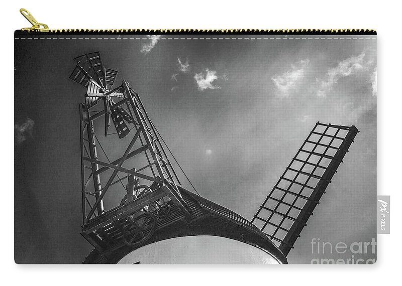 Windmill Zip Pouch featuring the photograph Unusual View of Windmill - St Annes - England by Doc Braham