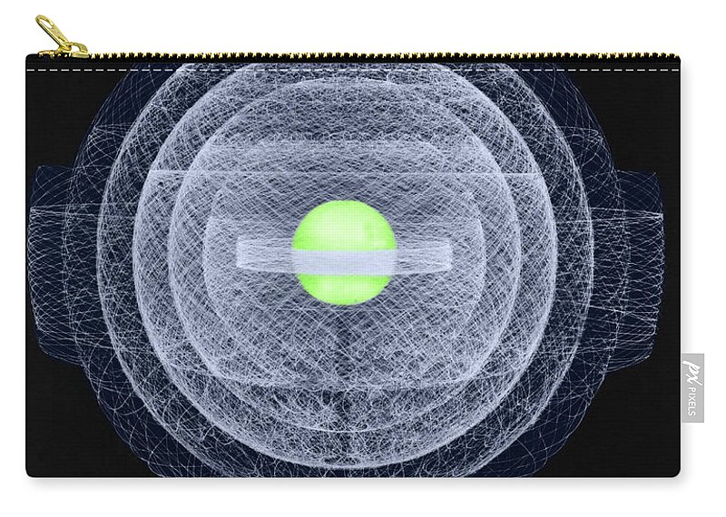 Atom Zip Pouch featuring the photograph Uranium-235 Atom Model #1 by Science Source