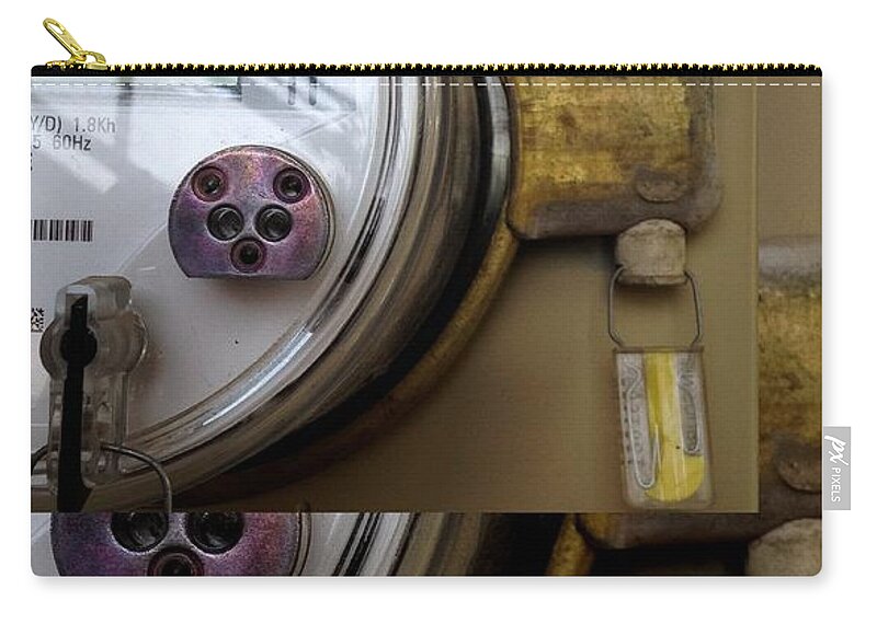 Urban Abstracts Zip Pouch featuring the photograph Urban Abstracts Seeing Double 55 #2 by Marlene Burns