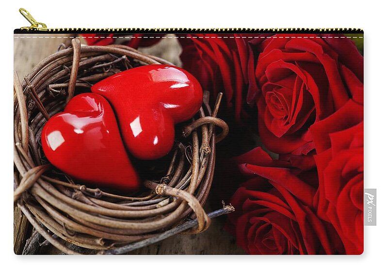 Valentine's Day Zip Pouch featuring the digital art Valentine's Day #1 by Maye Loeser